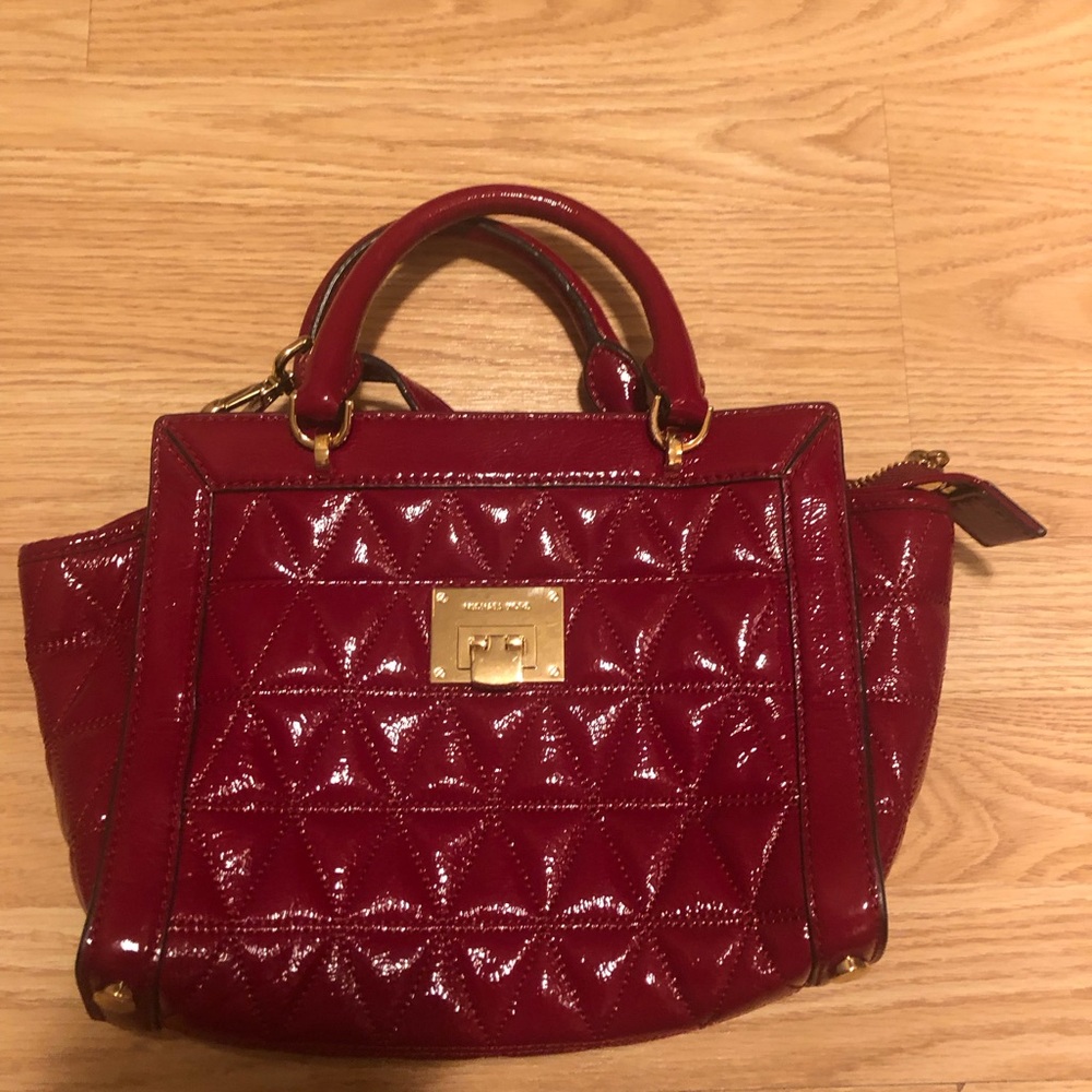 Michael Kors Red Quilted Satchel